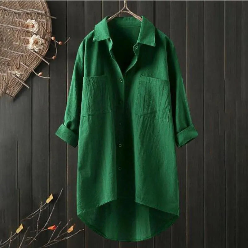 Blouse unie à manches longues